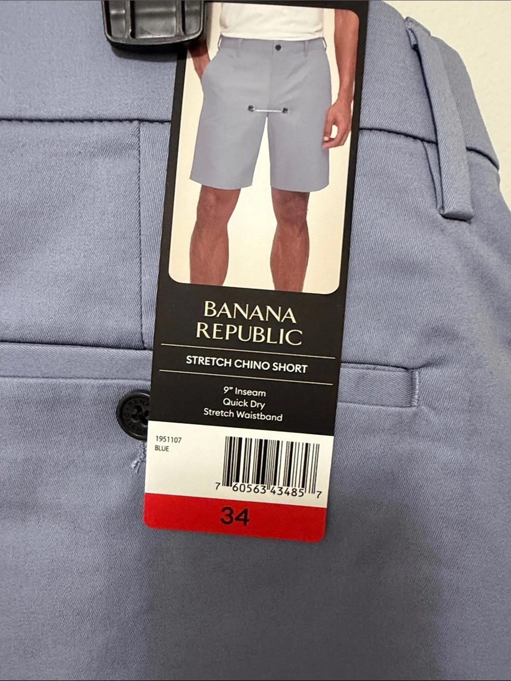Banana Republic Men’s Flat Front Shorts — Light Blue & Khaki